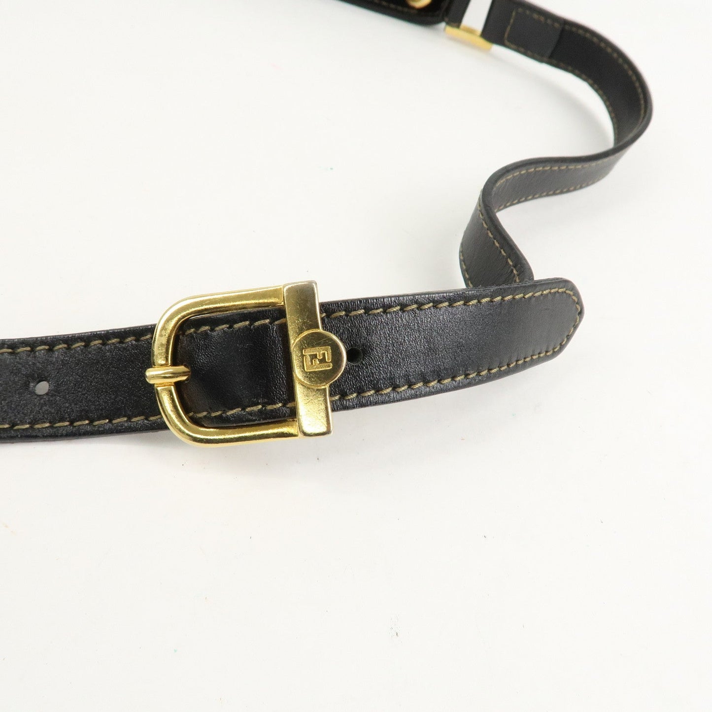 FENDI Pequin PVC Leather Shoulder Bag Black Brown 11644  d
