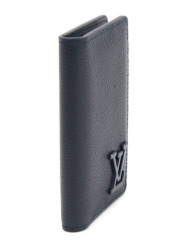 Luxury Saint Laurent Trending 2025 M69979 Ink Blue Grain Calfskin LV Aerogram Pocket Organizer Card Holder