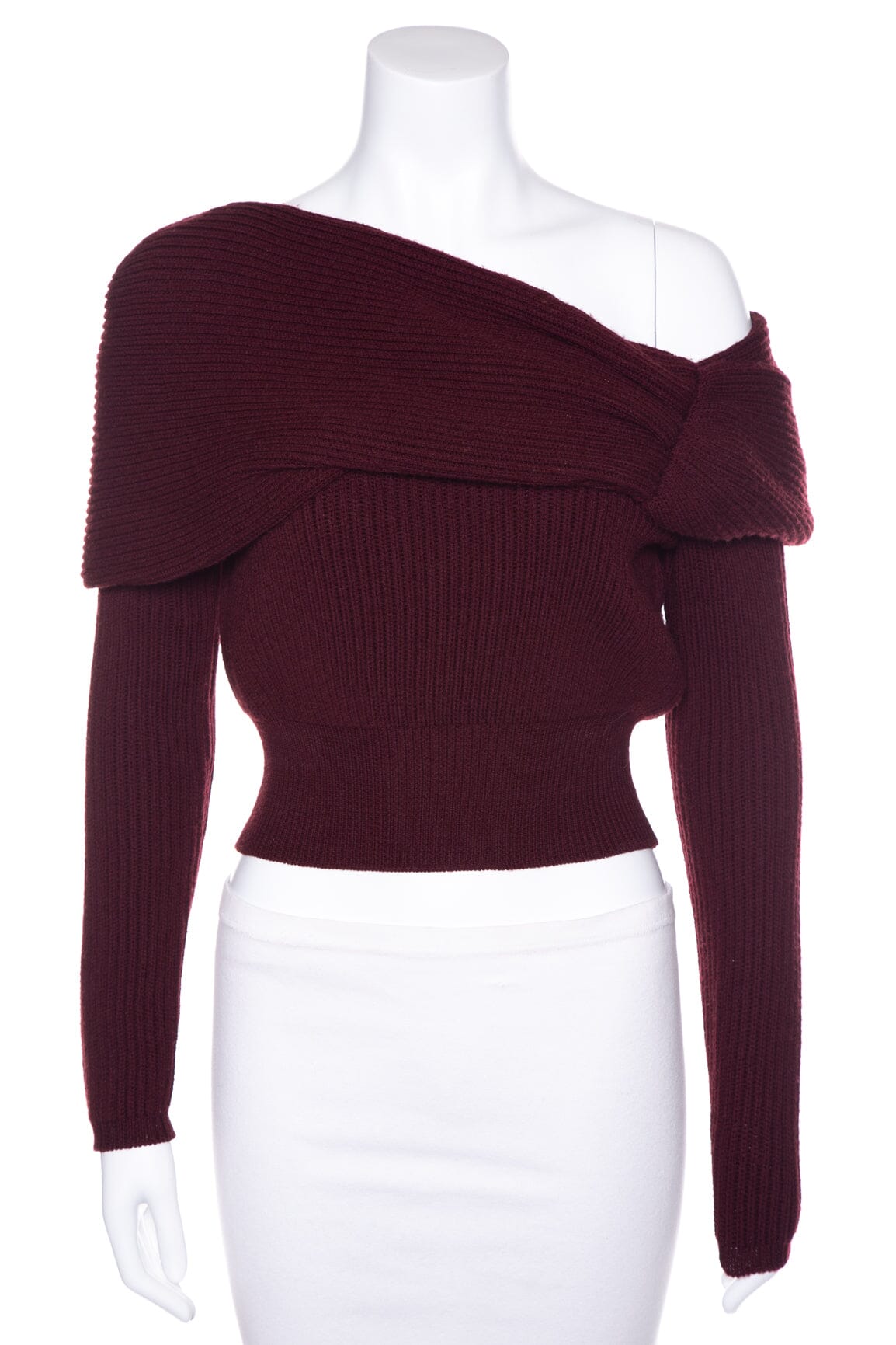 Christian Dior Maroon Off the Shoulder Sweater SZ 10