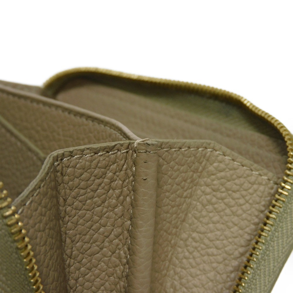 LOUIS VUITTON Coin case M82448 Implant leather (monogram embossed) khaki x claim Monogram Unplant Zip around purse Women  d