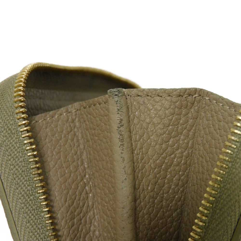 LOUIS VUITTON Coin case M82448 Implant leather (monogram embossed) khaki x claim Monogram Unplant Zip around purse Women  d