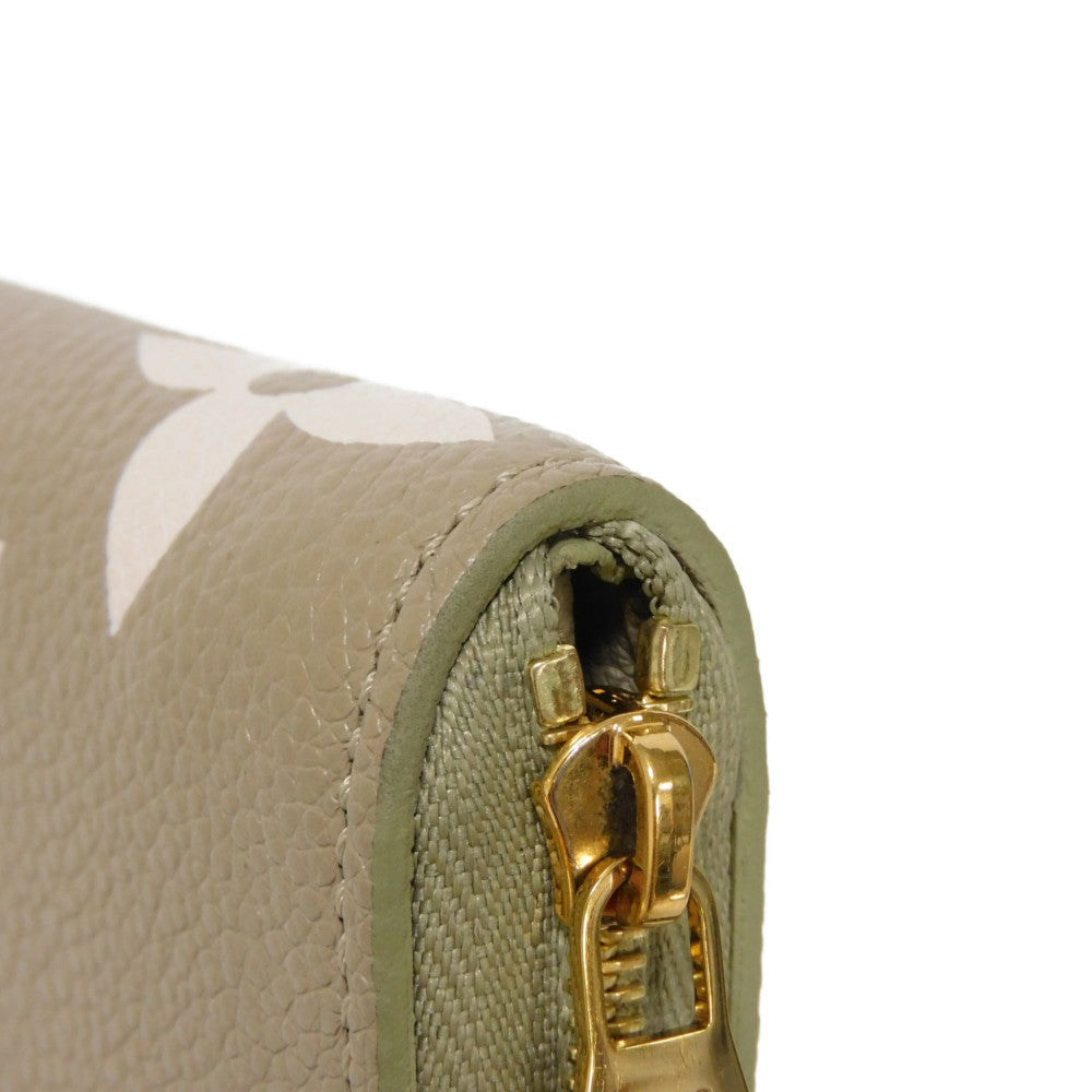 LOUIS VUITTON Coin case M82448 Implant leather (monogram embossed) khaki x claim Monogram Unplant Zip around purse Women  d