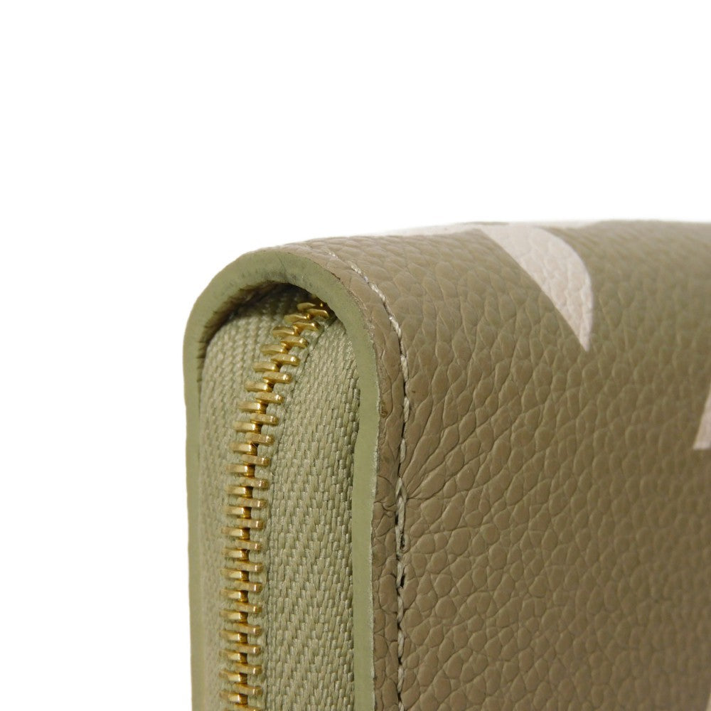 LOUIS VUITTON Coin case M82448 Implant leather (monogram embossed) khaki x claim Monogram Unplant Zip around purse Women  d