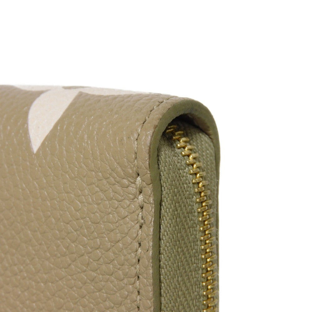 LOUIS VUITTON Coin case M82448 Implant leather (monogram embossed) khaki x claim Monogram Unplant Zip around purse Women  d