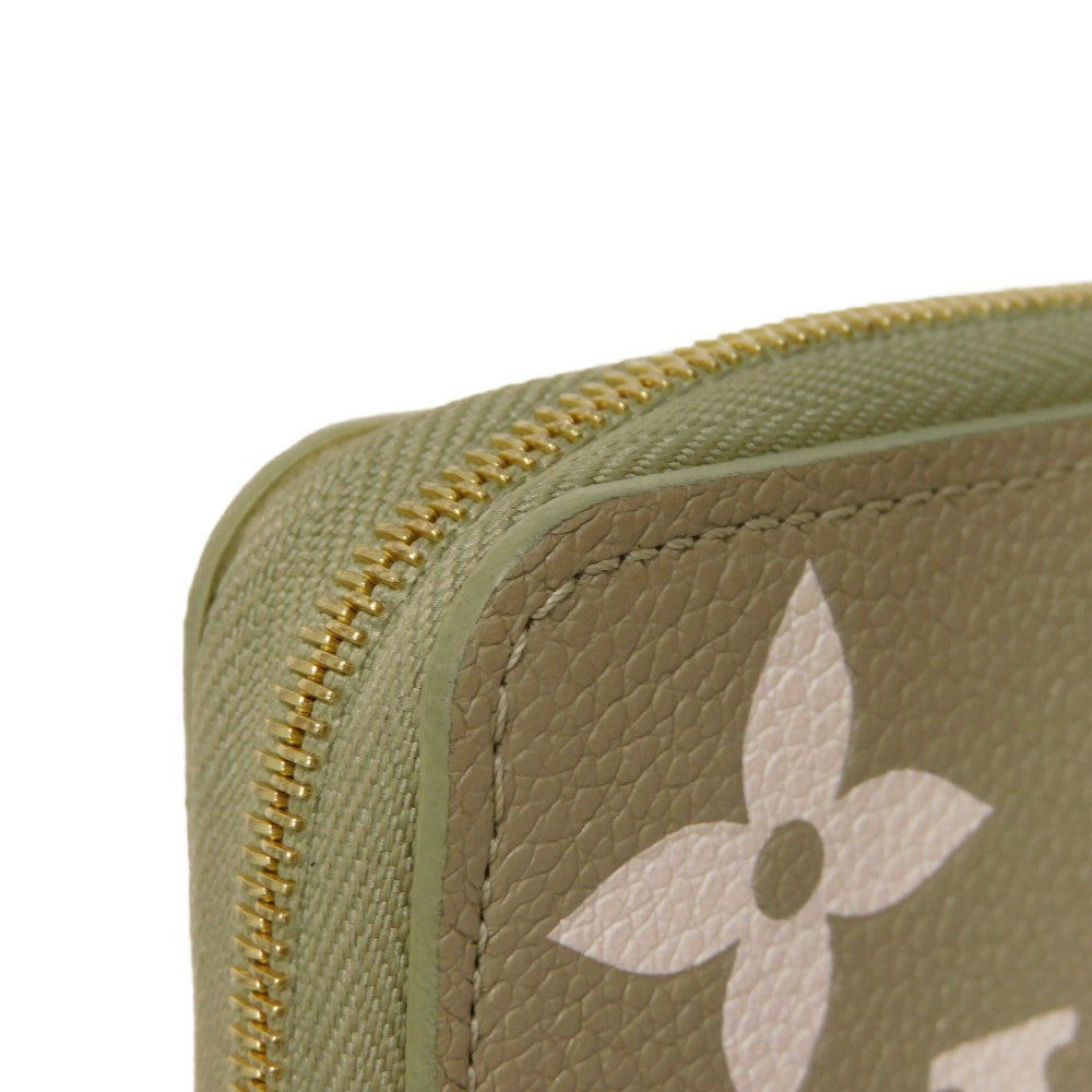 LOUIS VUITTON Coin case M82448 Implant leather (monogram embossed) khaki x claim Monogram Unplant Zip around purse Women  d
