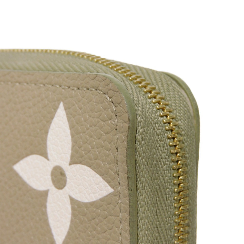 LOUIS VUITTON Coin case M82448 Implant leather (monogram embossed) khaki x claim Monogram Unplant Zip around purse Women  d
