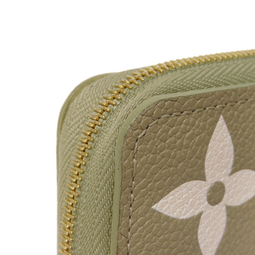 LOUIS VUITTON Coin case M82448 Implant leather (monogram embossed) khaki x claim Monogram Unplant Zip around purse Women  d