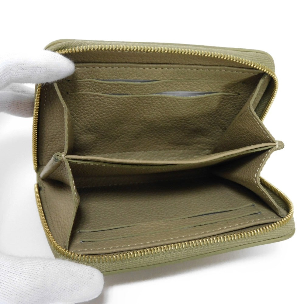LOUIS VUITTON Coin case M82448 Implant leather (monogram embossed) khaki x claim Monogram Unplant Zip around purse Women  d