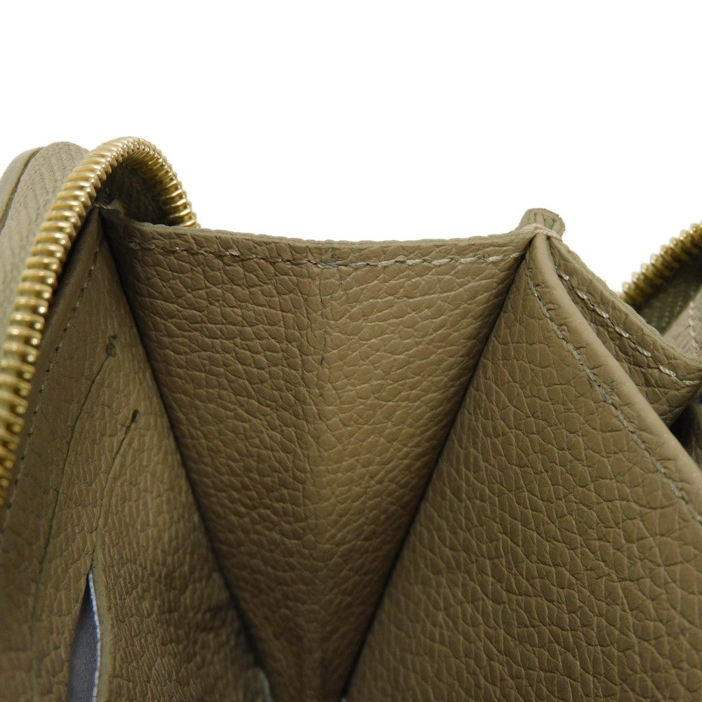 LOUIS VUITTON Coin case M82448 Implant leather (monogram embossed) khaki x claim Monogram Unplant Zip around purse Women  d