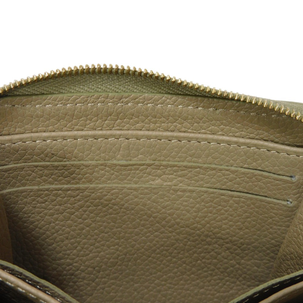 LOUIS VUITTON Coin case M82448 Implant leather (monogram embossed) khaki x claim Monogram Unplant Zip around purse Women  d