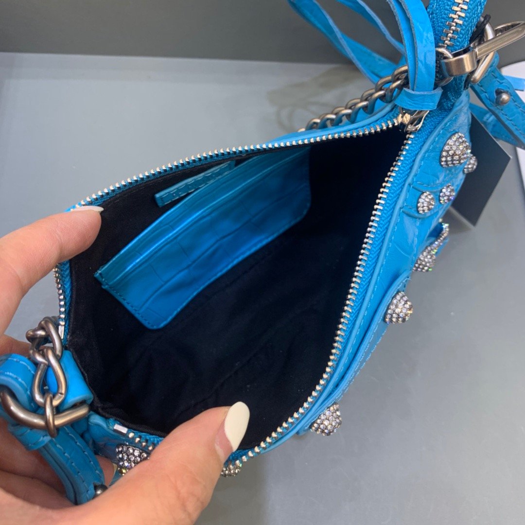 Top Quality Le Cagole Mini Bag With Chain Blue, For Women,  Bags 8.2in/21cm 69581423EJY4624