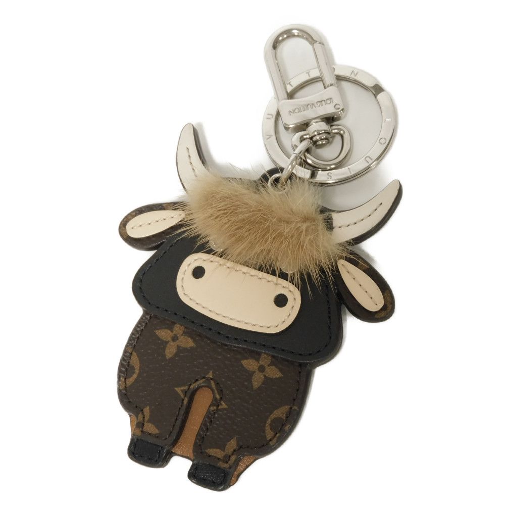 LOUIS VUITTON key ring M80218 Monogram canvas x calf leather Marron Monogram Porte Clés LV Ox