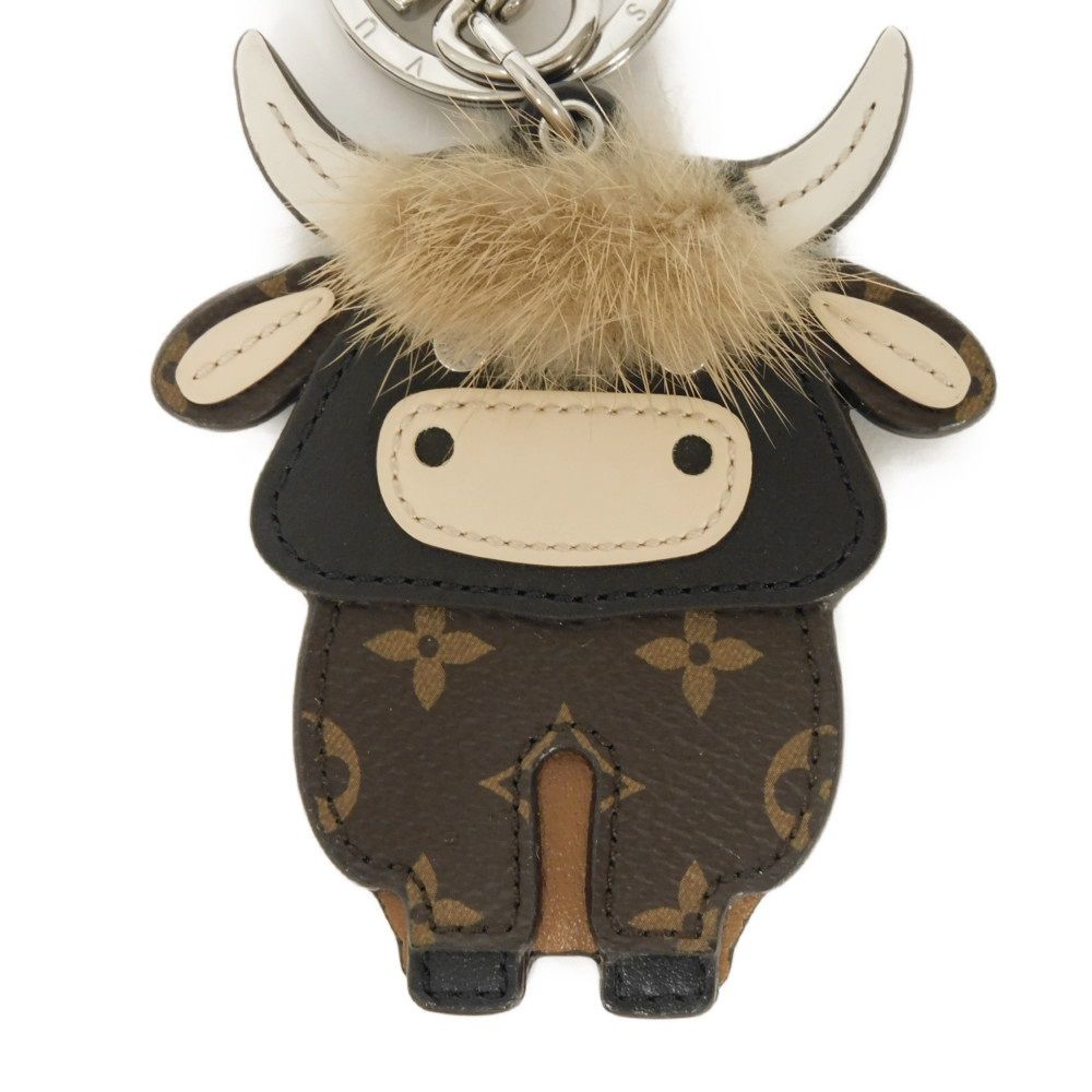 LOUIS VUITTON key ring M80218 Monogram canvas x calf leather Marron Monogram Porte Clés LV Ox
