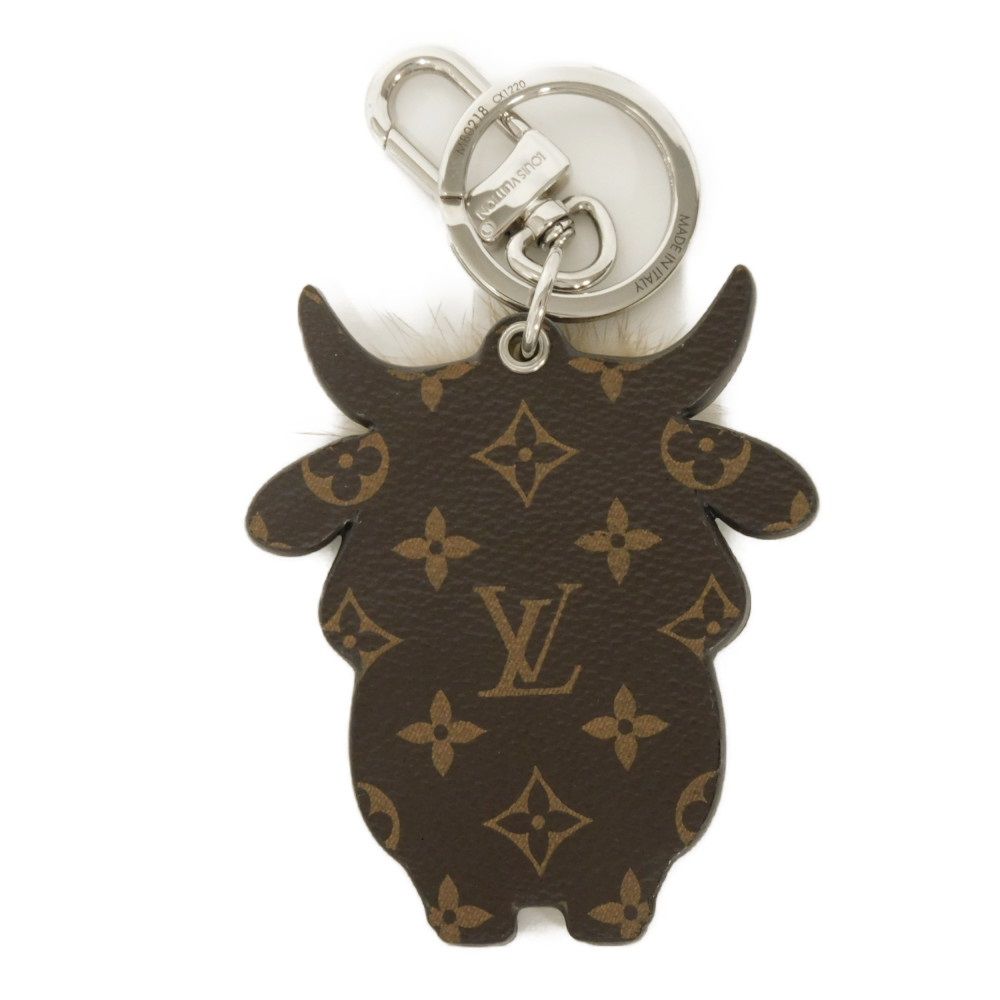 LOUIS VUITTON key ring M80218 Monogram canvas x calf leather Marron Monogram Porte Clés LV Ox