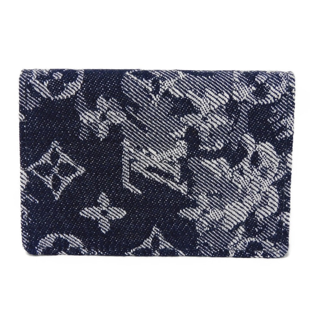 LOUIS VUITTON Card Case M80025 Monogram Tapestry Canvas x Cowhide Leather Navy Monogram tapestry Organizer De Poch mens  d