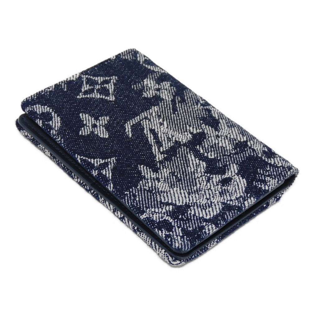 LOUIS VUITTON Card Case M80025 Monogram Tapestry Canvas x Cowhide Leather Navy Monogram tapestry Organizer De Poch mens  d