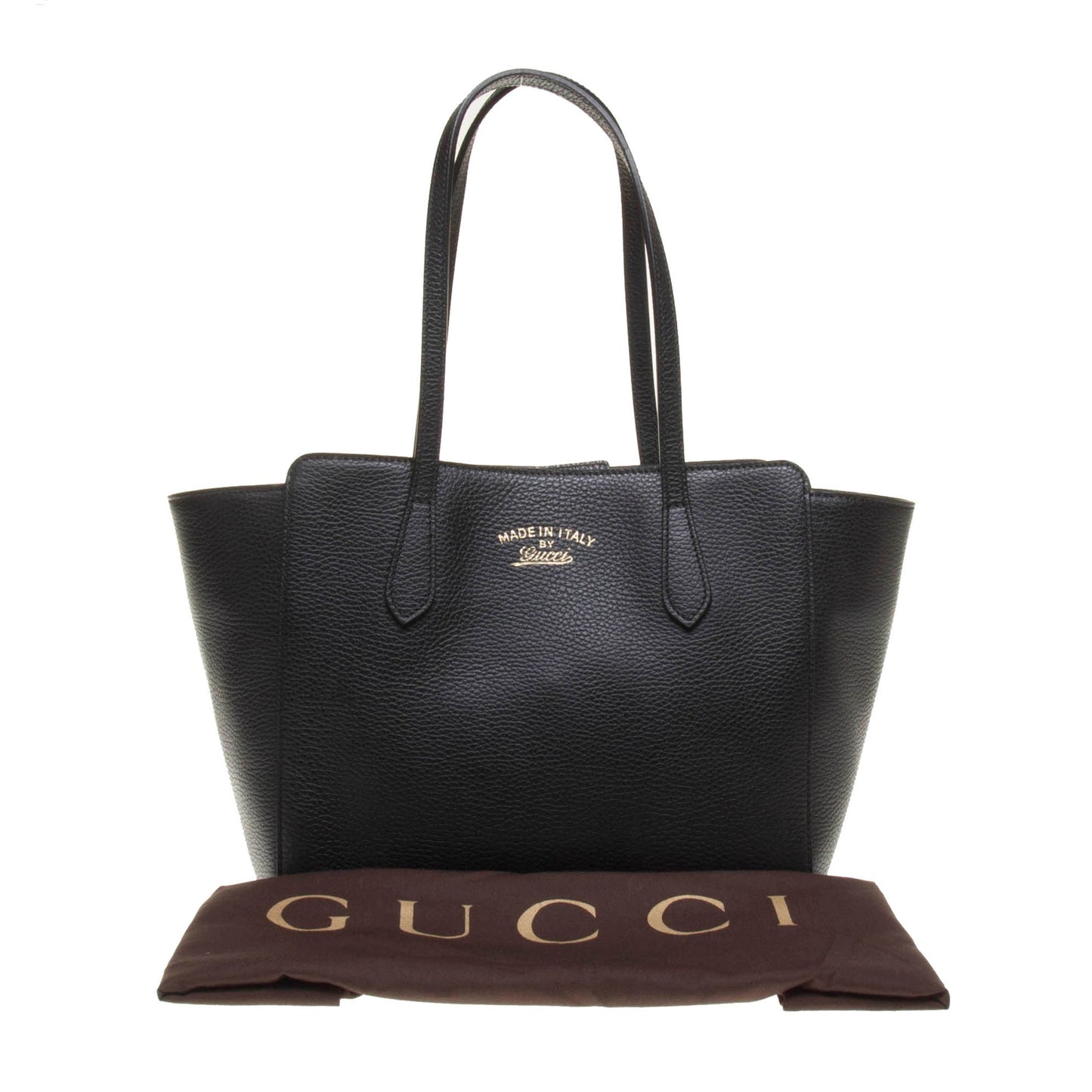 Gucci 354408 Black Swing Leather PM Tote Bag