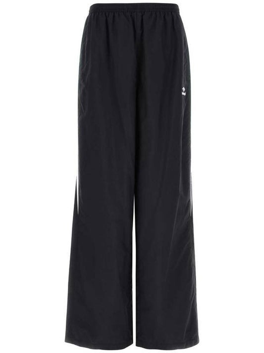 Luxury Balenciaga Trending 2025 Embroidered Logo Nylon Track Pants Black