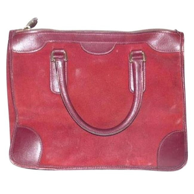 Gucci   Burgundy Leather Suede Satchel