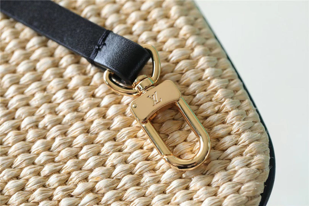 Top Quality Saint Jacques Raffia Black For Women,  Shoulder And Crossbody Bags 22.4in/57cm Top Quality M59808