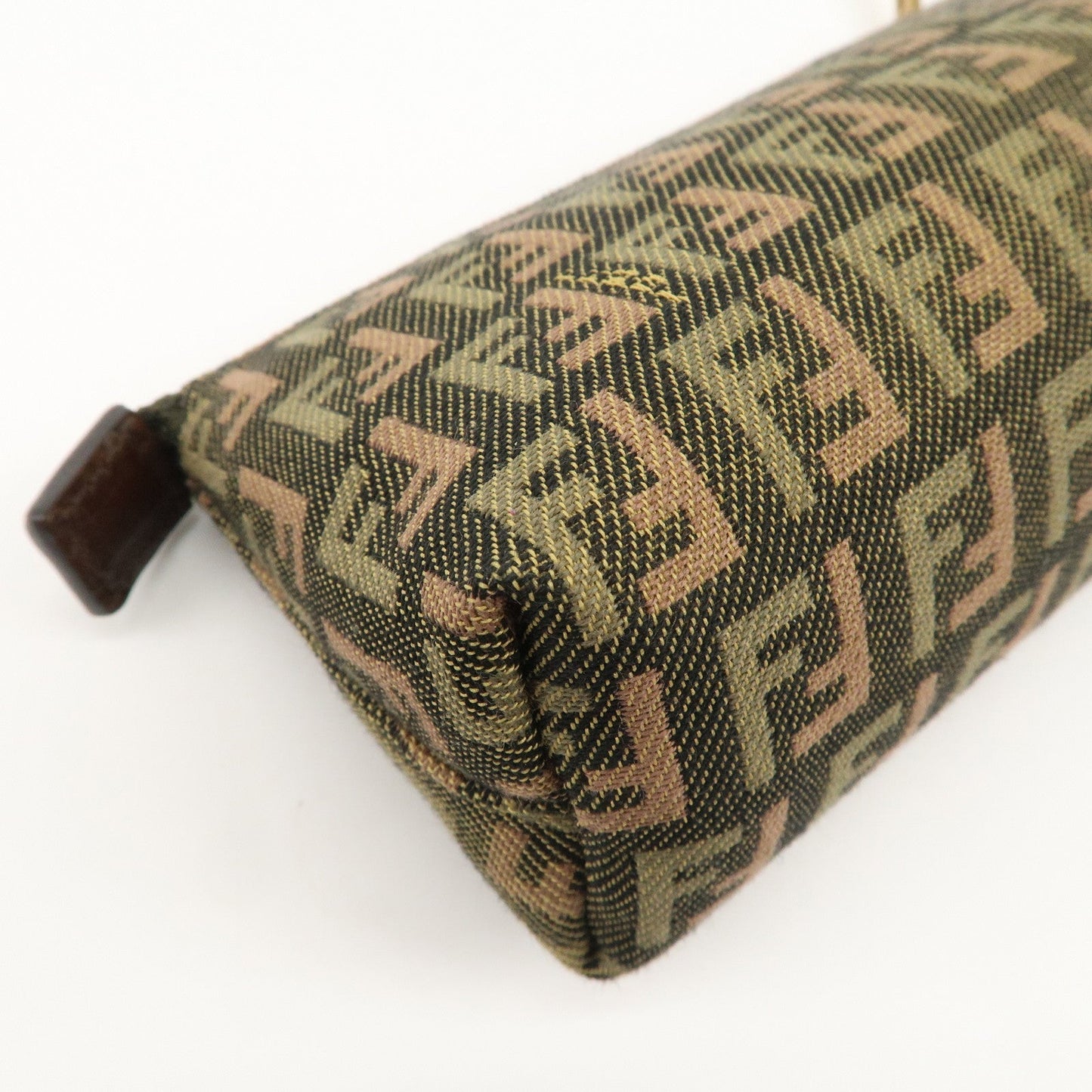 FENDI Zucca Canvas Leather Pouch Mini Bag Khaki Brown 7N0037  d