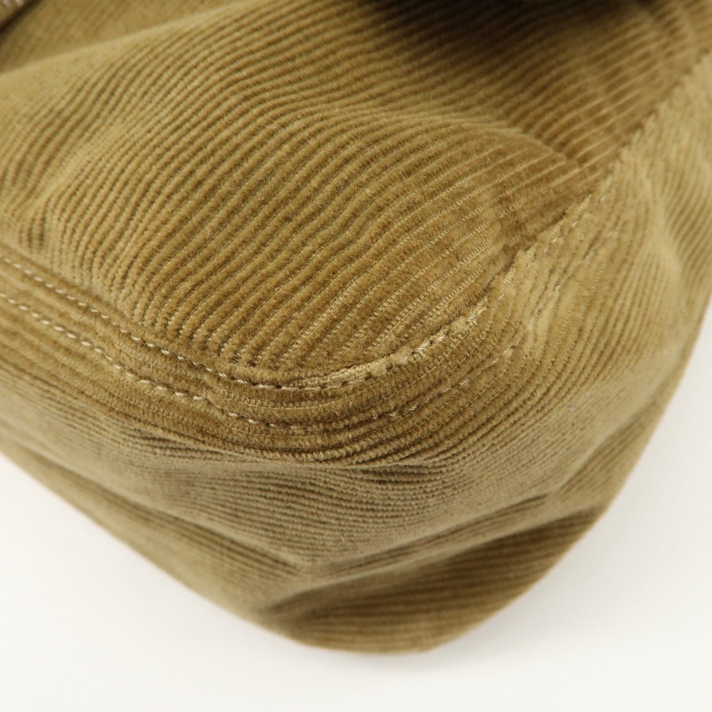 FENDI Mamma Baguette Corduroy Shoulder Bag Khaki 26325  d