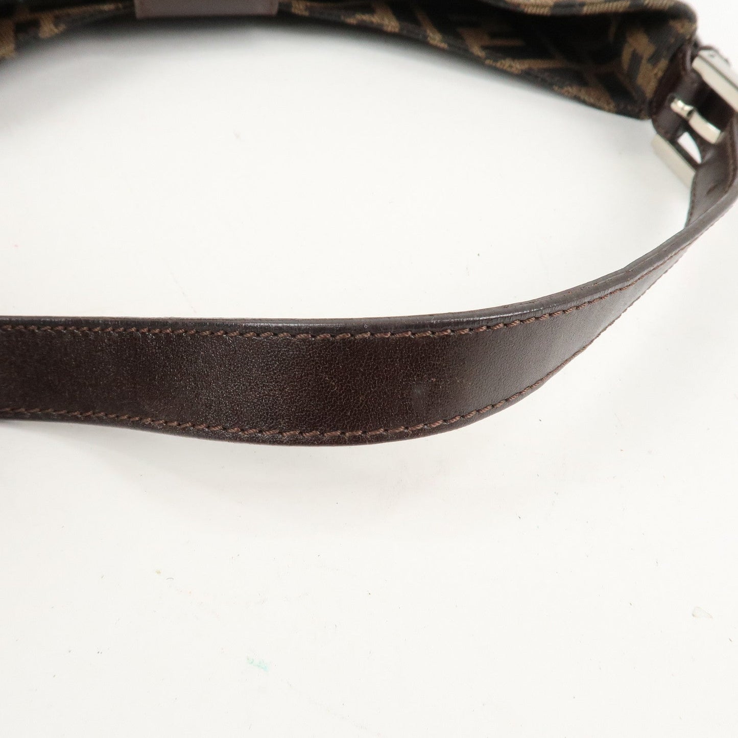 FENDI Zucca Canvas Leather Shoulder Bag Brown 26569  d