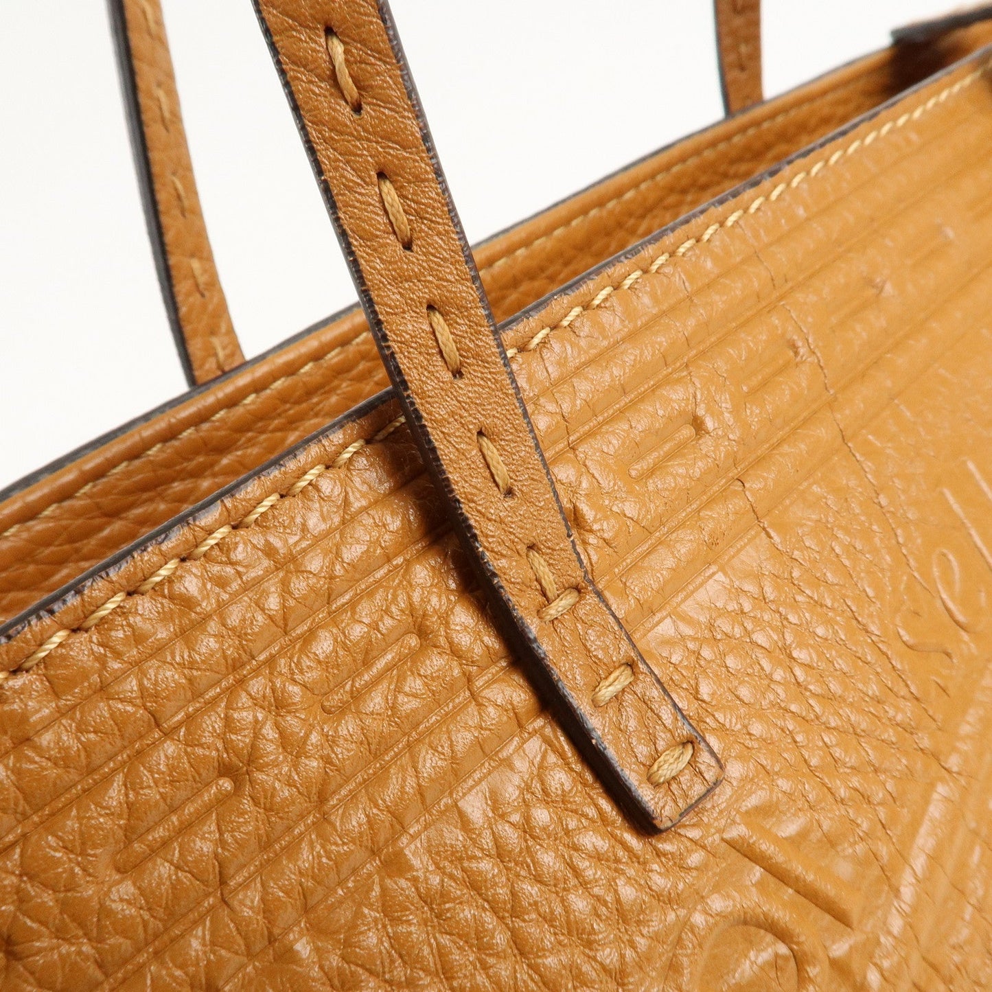 FENDI Selleria Leather Tote Bag Shoulder Bag Brown 8BH185  d