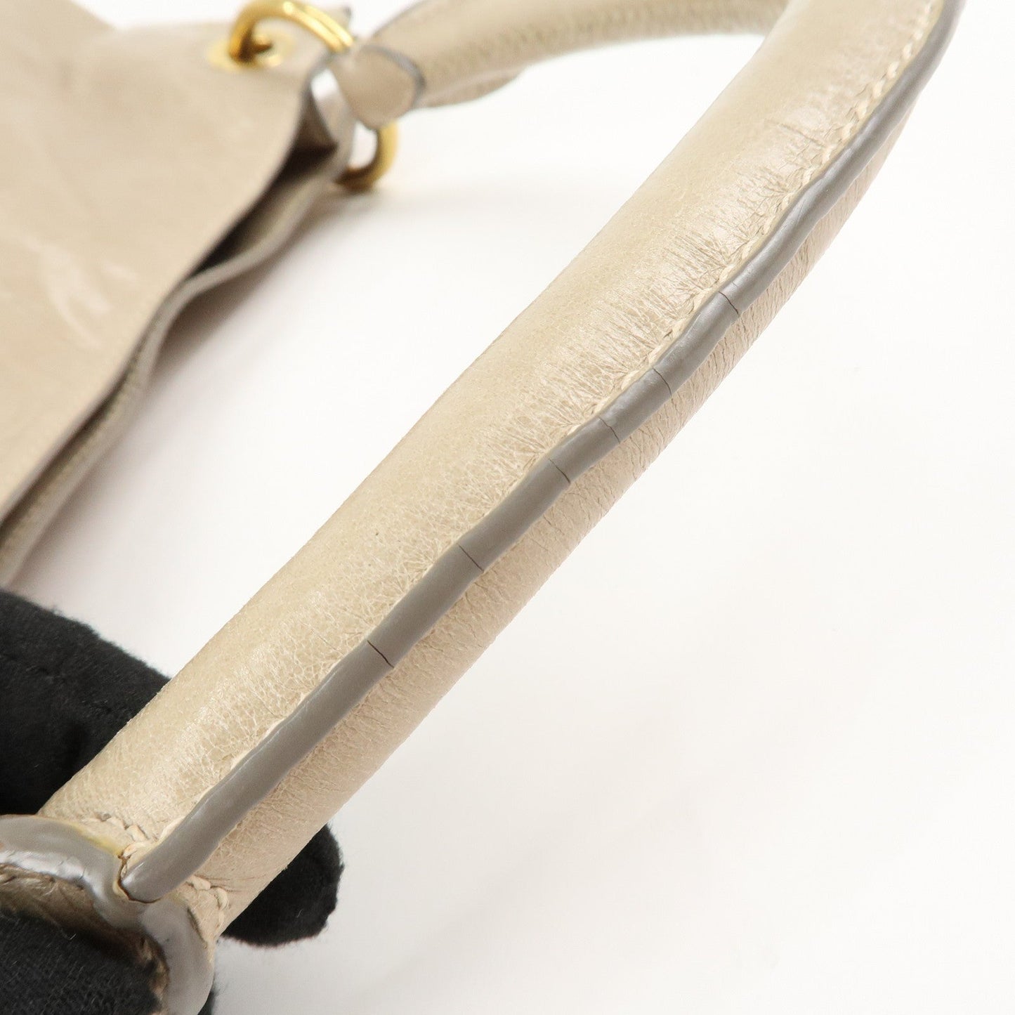 PRADA Leatehr Shoulder Bag Hand Bag Beige  d