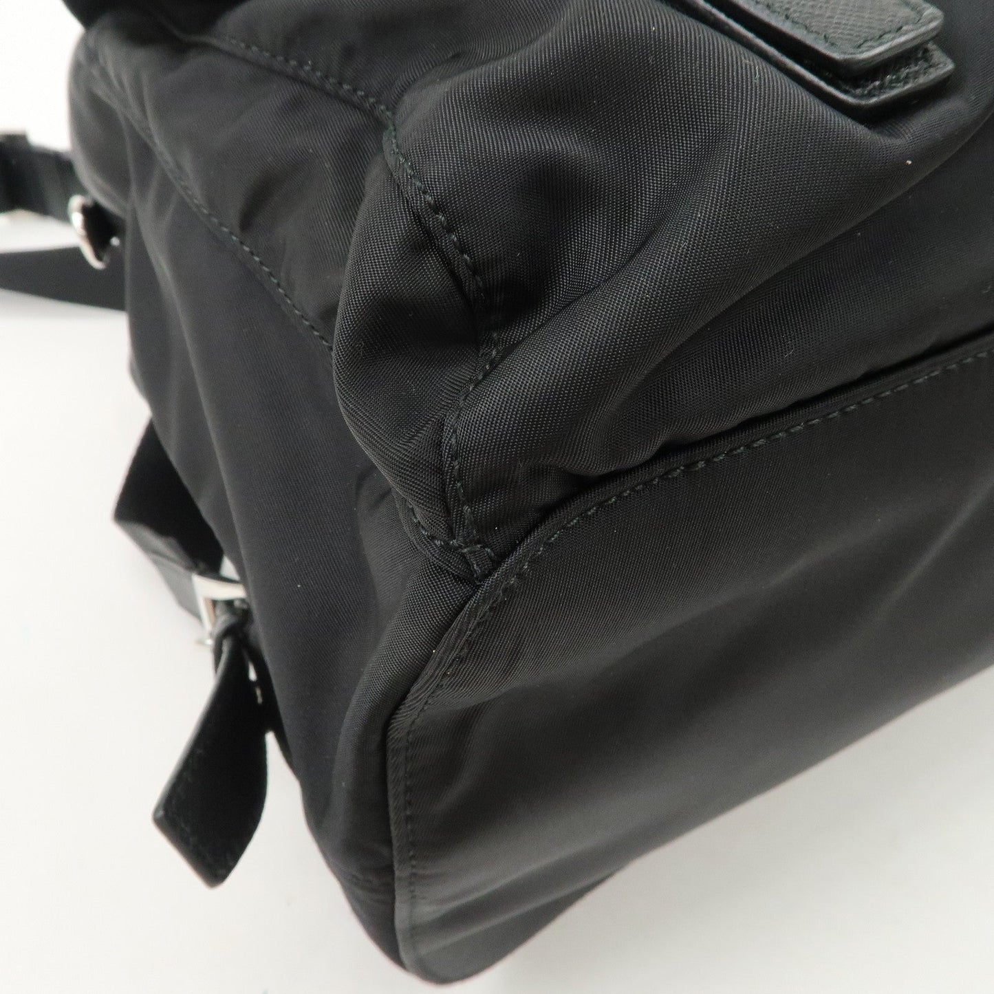 PRADA Re-Nylon Triangle Logo Nylon Leather Back Pack NERO 1BZ811  d