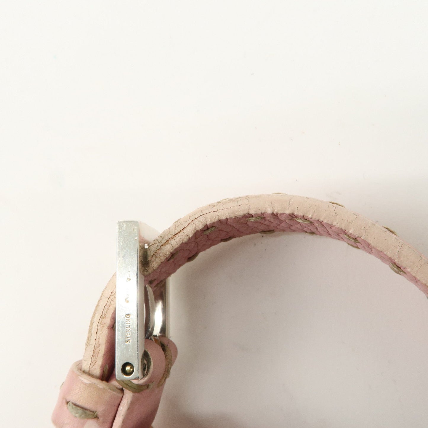 FENDI Selleria Mamma Baguette Leather Shoulder Bag Pink 8BR101  d