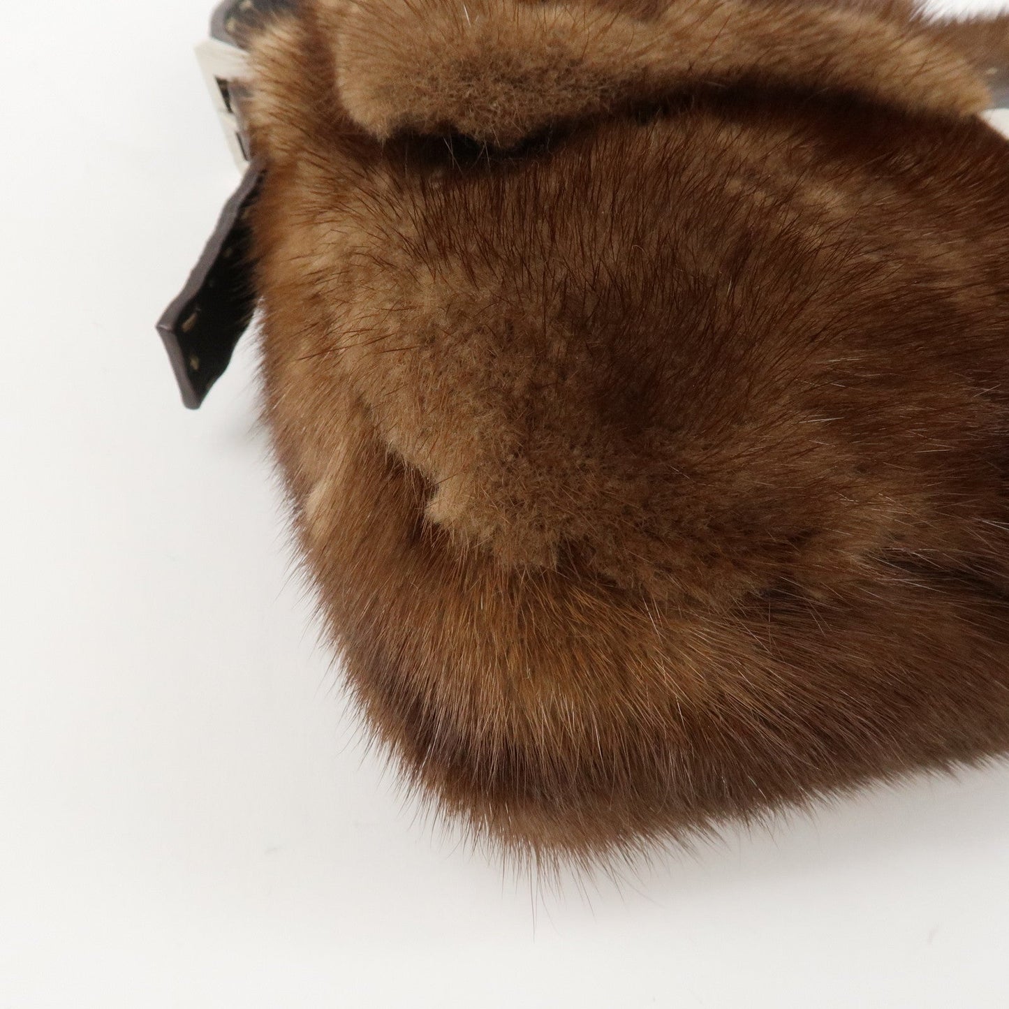 FENDI Mamma Baguette Selleria Mink Leather Shoulder Bag 8BR101  d