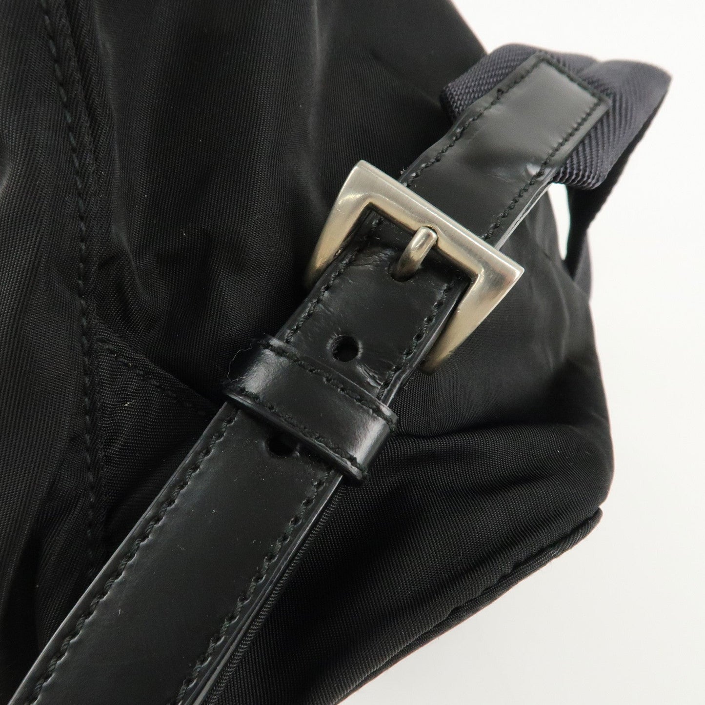 PRADA Triangle Logo Nylon Leather Back Pack Black B5885  d