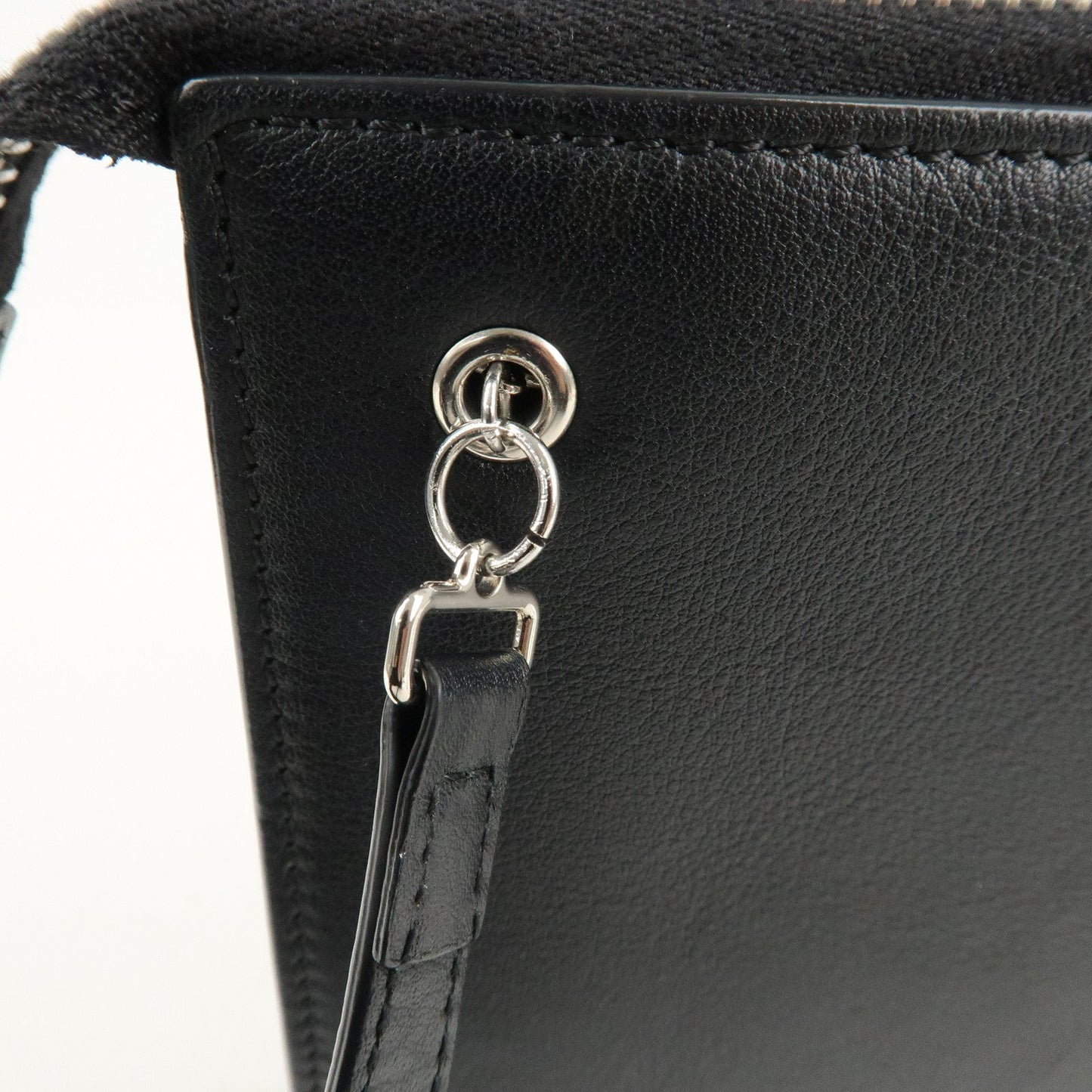 FENDI Leather Toujours Multi-Studs Shoulder Bag Black 8M0369  d