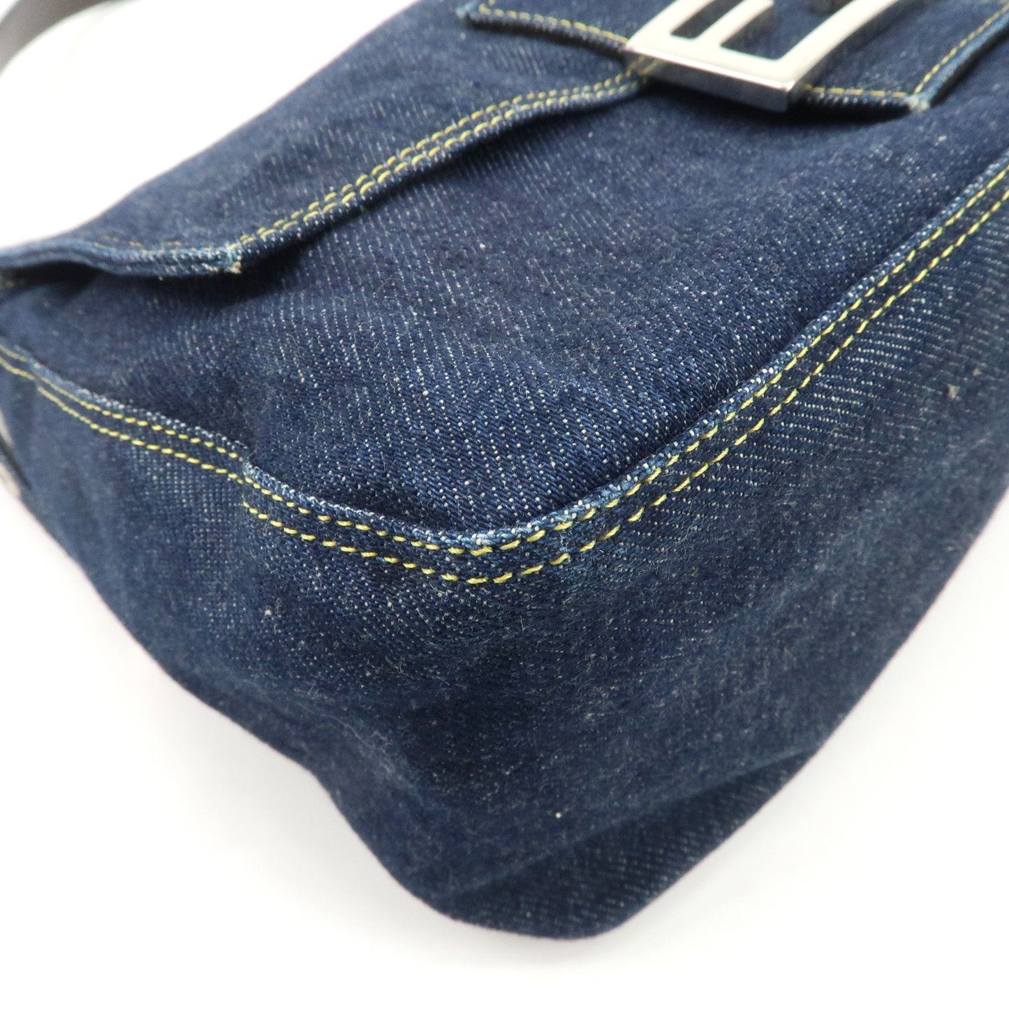 FENDI Denim Leather Mamma Baguette Shoulder Bag 26325  d