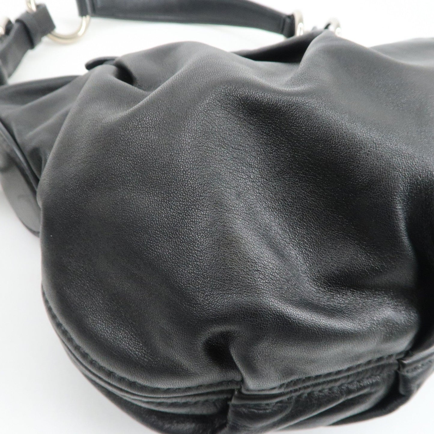 PRADA Soft Calf Leather Shoulder Bag Black BR3795  d