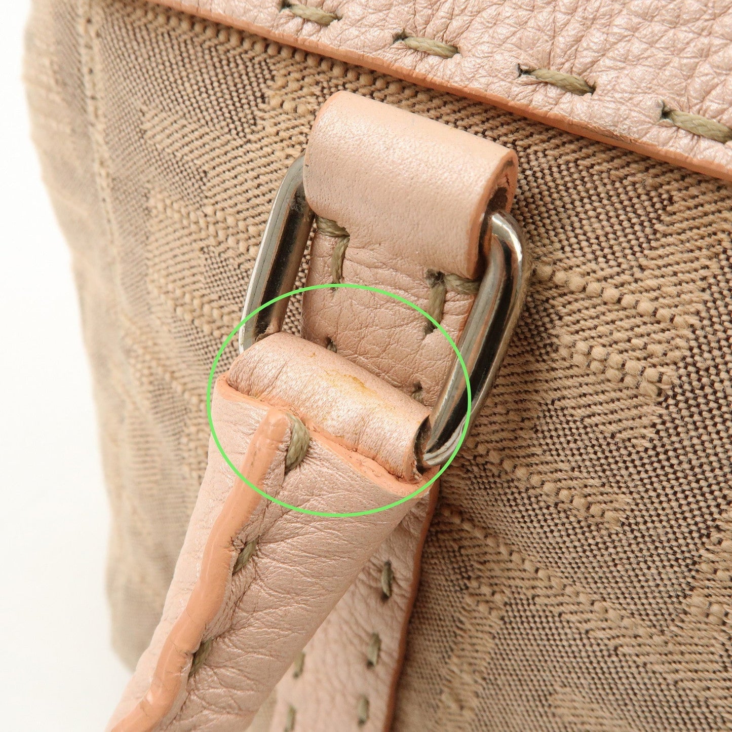 FENDI Zucca Selleria Leather Mini Linda Hand Bag Pink 8BR486  d