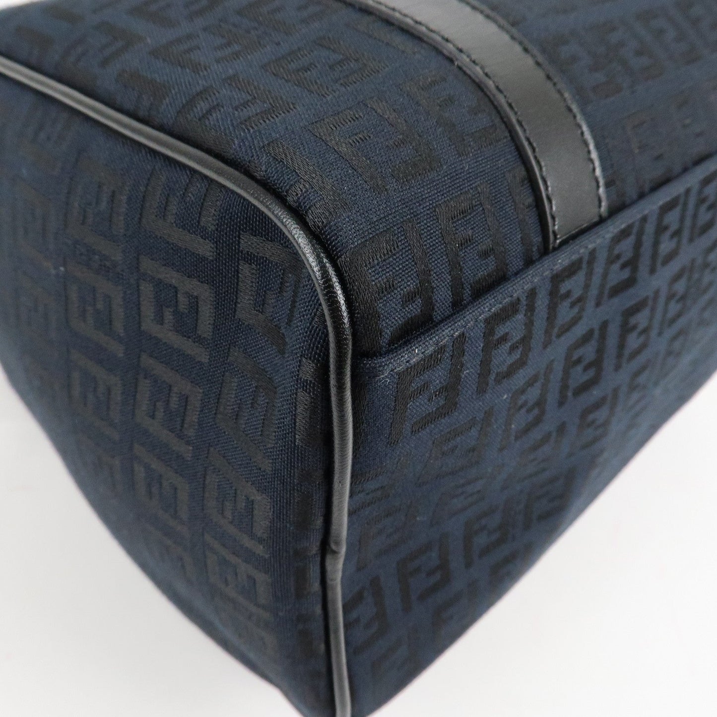 FENDI Zucca PVC Enamel Mini Boston Bag Black 8BL068  d
