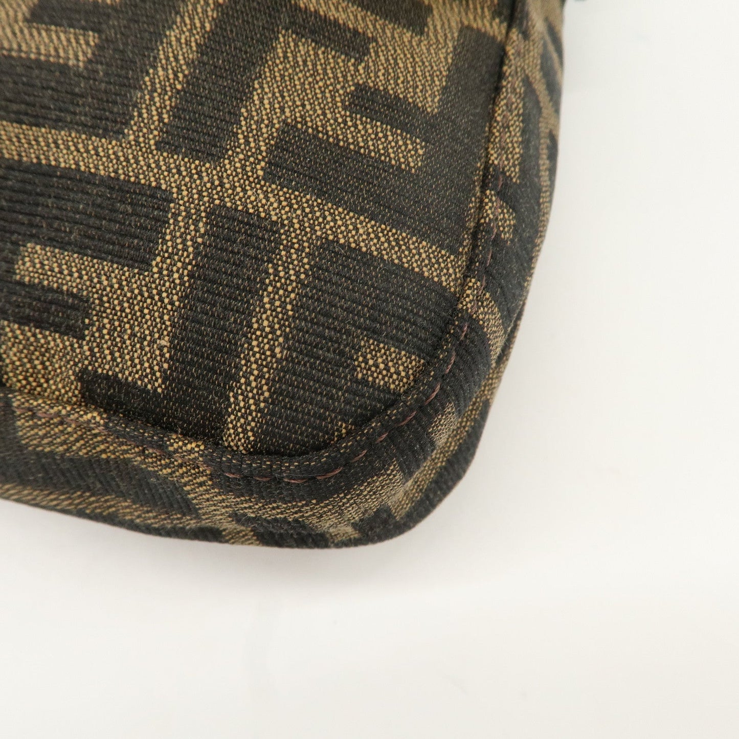 FENDI Mamma Baguette Canvas Shoulder Bag Hand Bag Brown 26424  d
