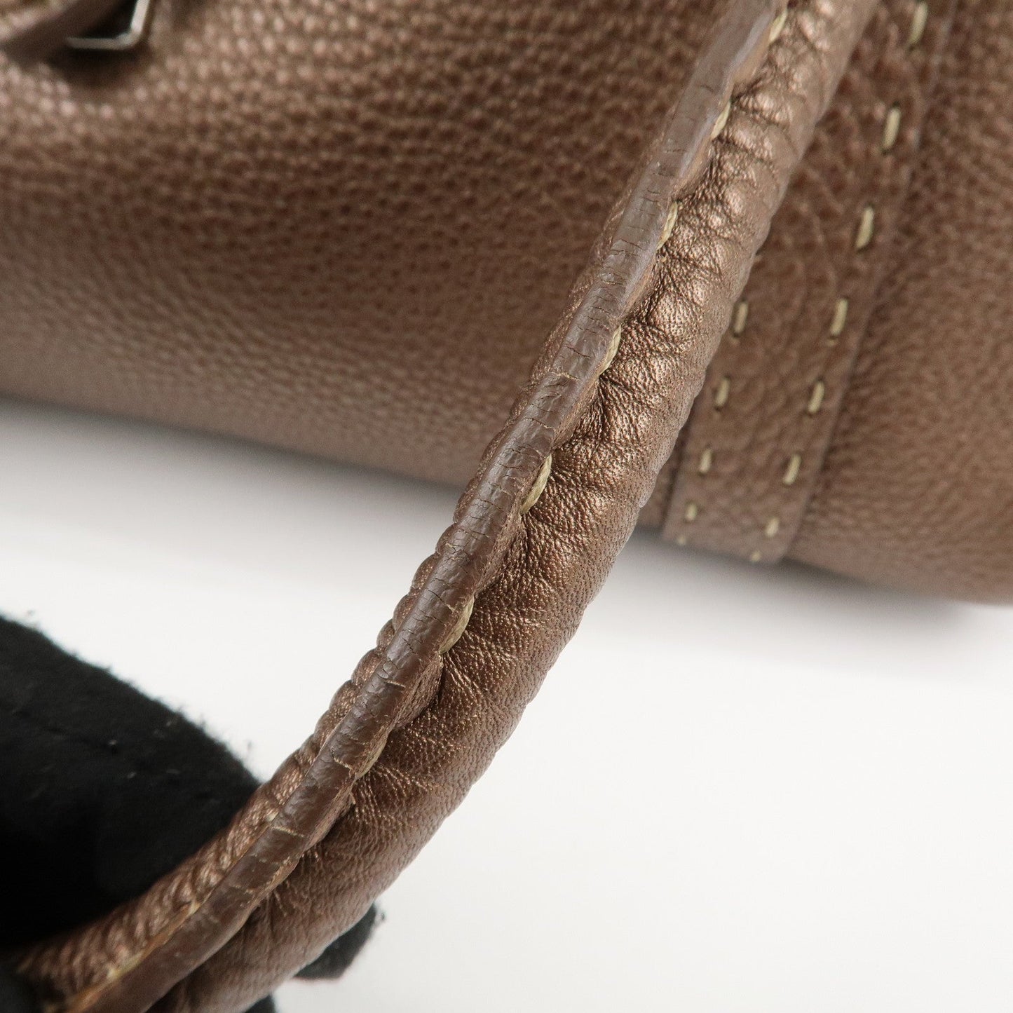 FENDI Selleria Leather Linda Hand Bag Brown 8BR547  d