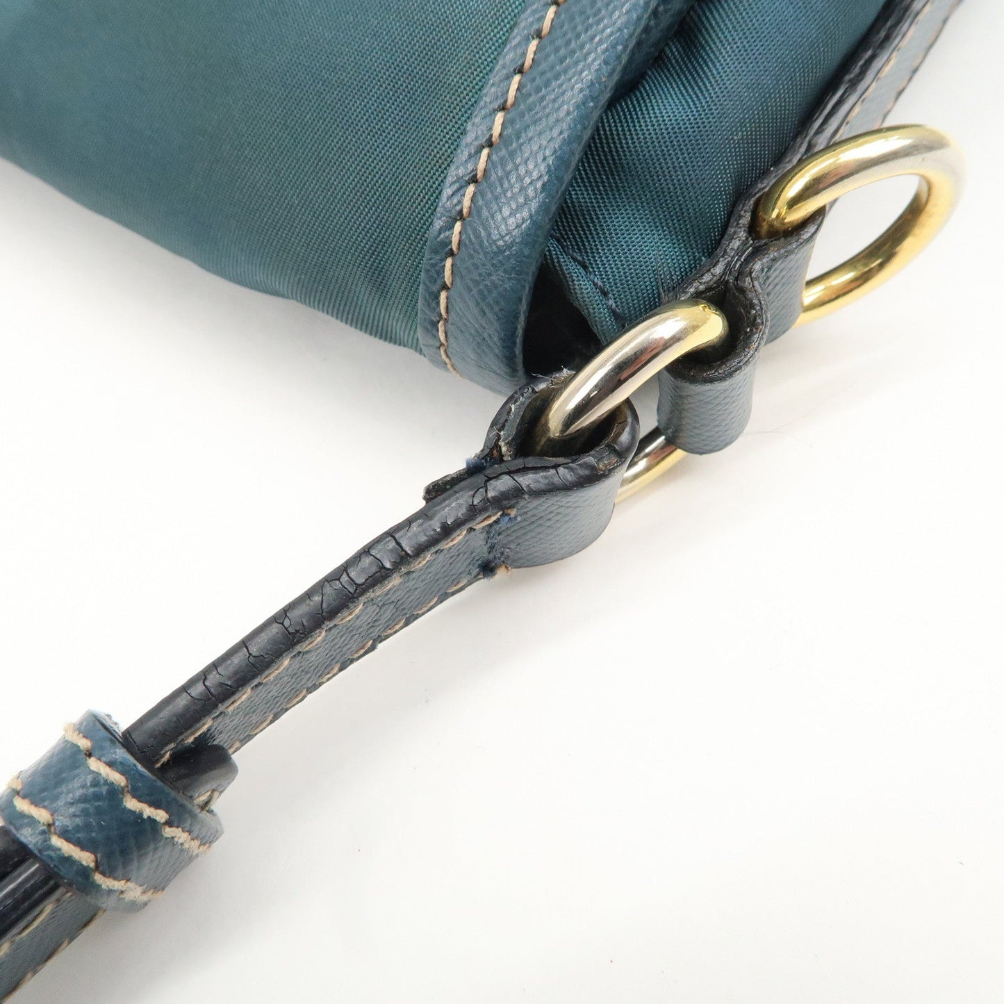 PRADA Nylon Leather Shoulder Bag Crossbody Bag Green BT0772  d