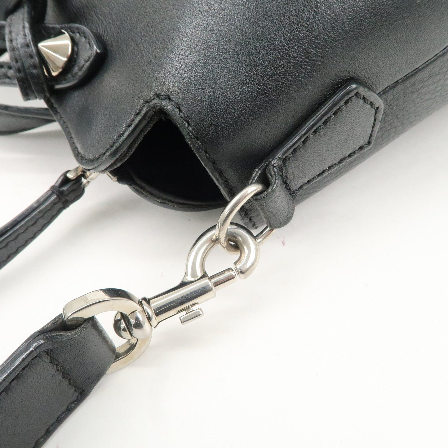 FENDI Bay The Way Leather 2Way Bag Shoulder Bag Black 8BL124  d