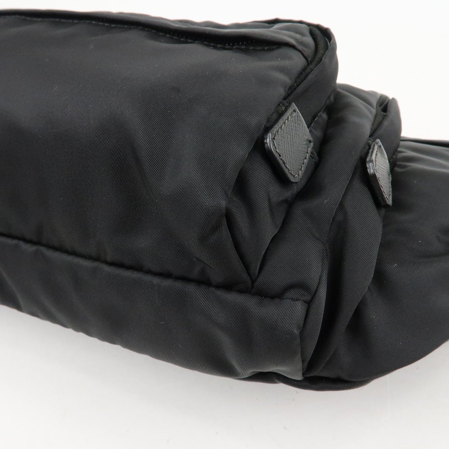 PRADA Logo Nylon Leather Waist Bag Crossbody Bag Black  d