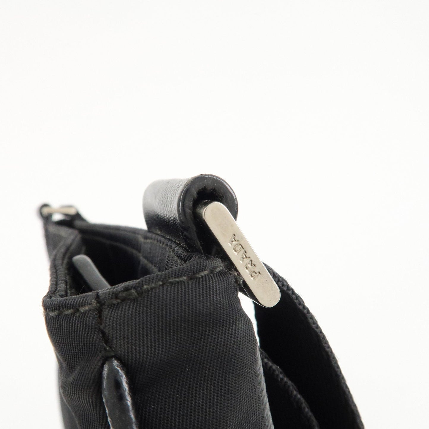 PRADA Logo Nylon Leather Shoulder Bag Crossbody Bag Black  d