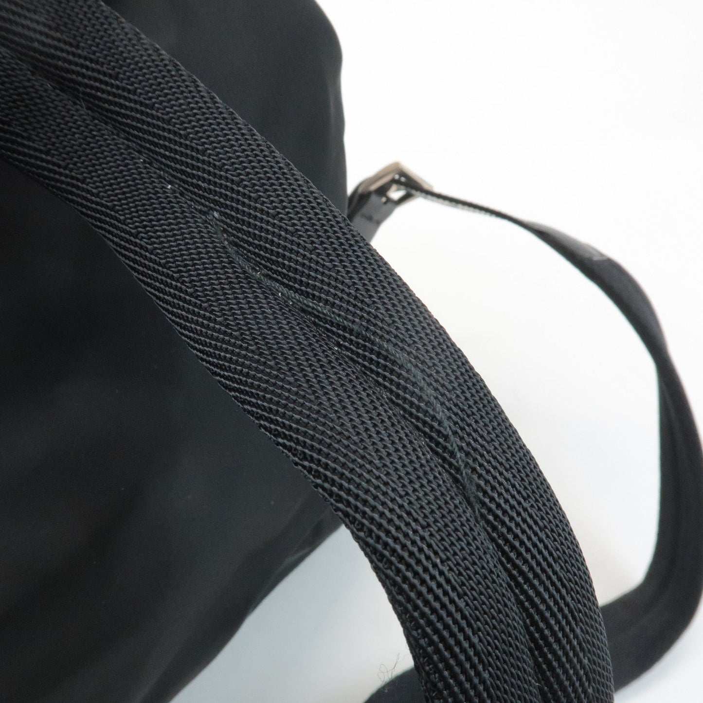 PRADA Triangle Logo Nylon Leather Back Pack Ruck Sack Black B2811  d