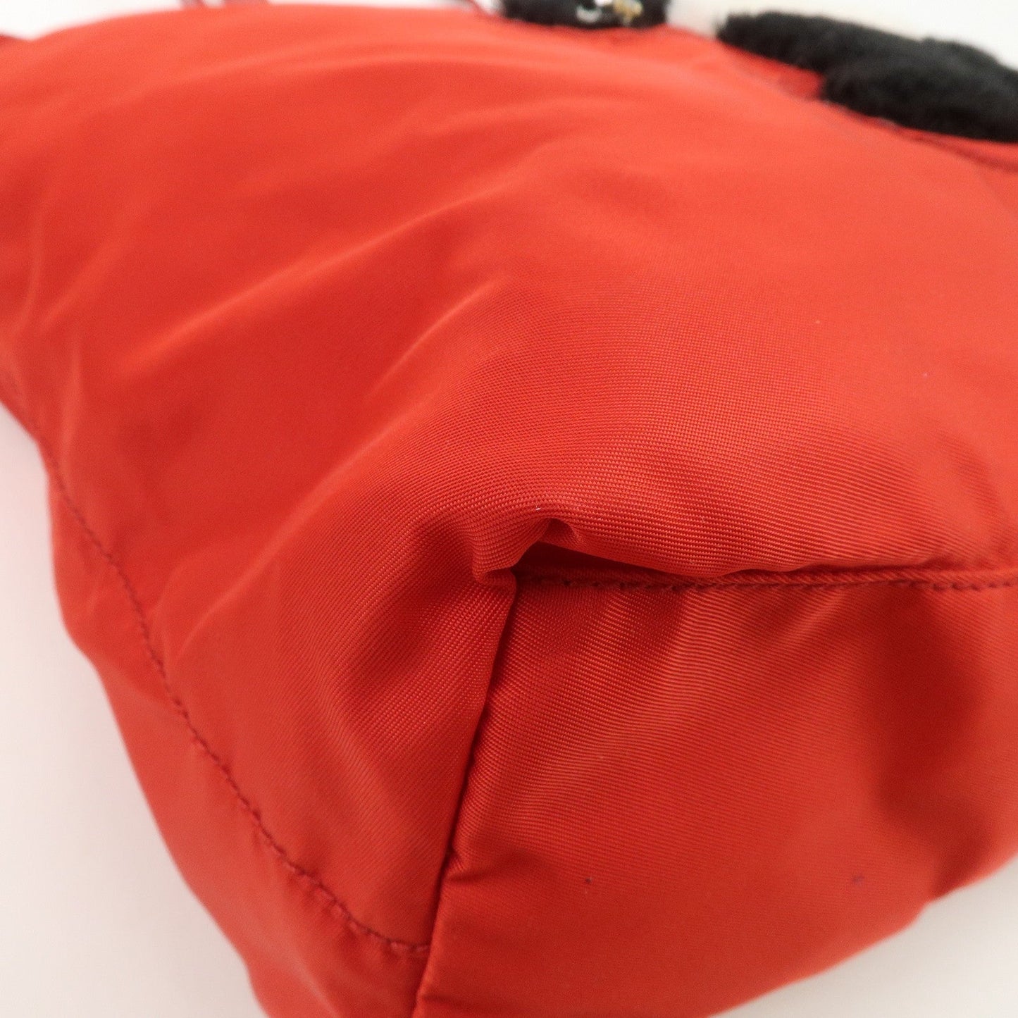 PRADA Nylon Leaather Panda Tote Bag Shoudler Bag Red BR4249  d