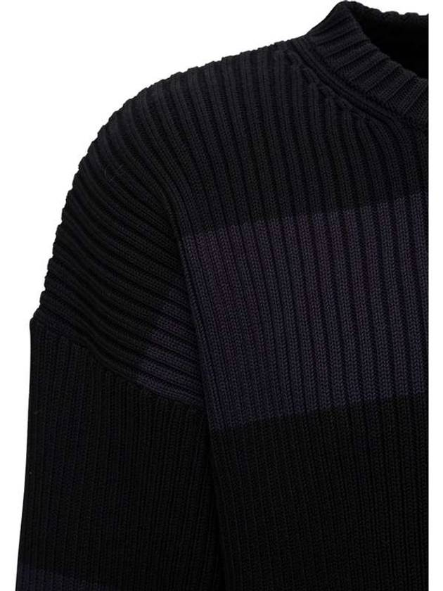 Luxury Balenciaga Trending 2025 Back BB Logo Stripe Cotton Knit Top Black