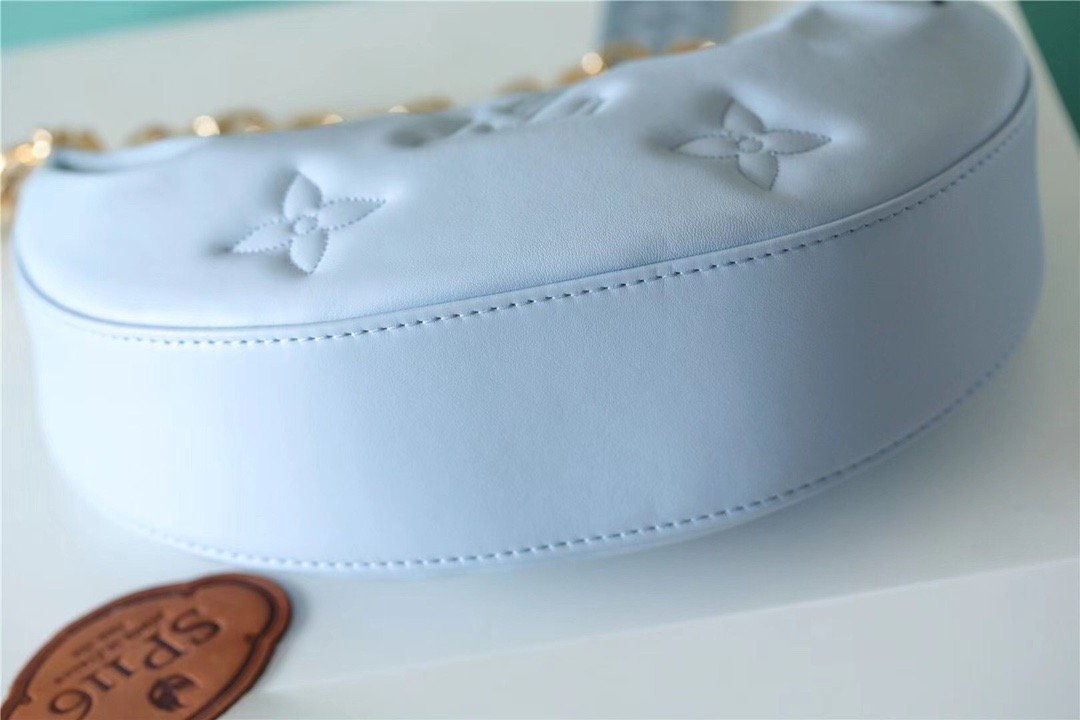 Top Quality Over The Moon Bag Handbags For Women In Bleu Glacier Blue 10.8in/28cm Top Quality M59825