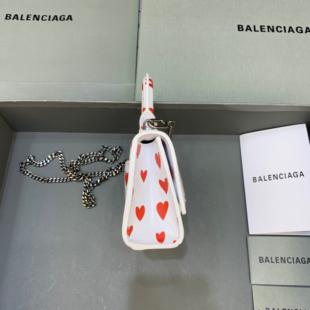 Top Quality Hourglass Mini Handbag With Chain In Red And White, For Women,  Bags 4.7in/12cm