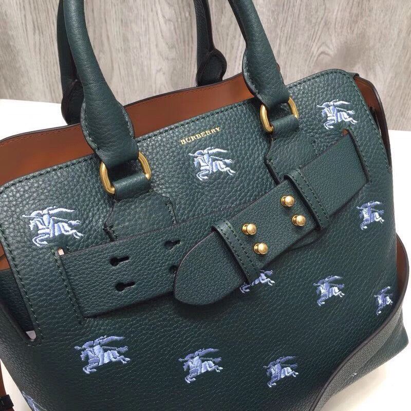 Top Quality The Small Equestrian Knight Top Handle Belt Bag Green For Women, Bags 14in/36cm